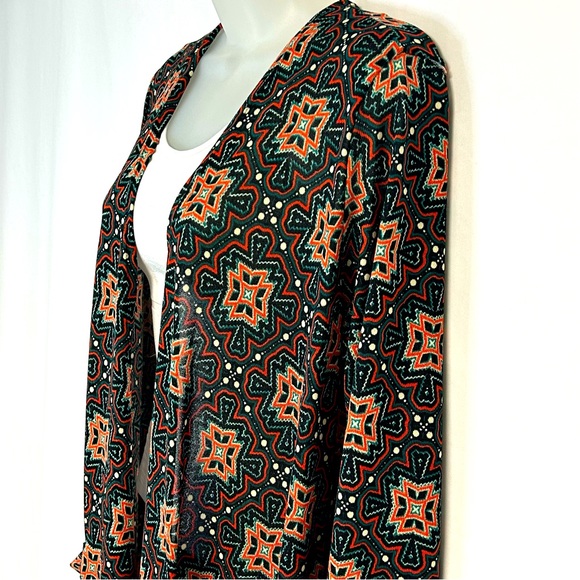 LuLaRoe Duster Cardigan Sweater Size M Open Front Long Sleeve Multicolor Boho - Picture 3 of 11